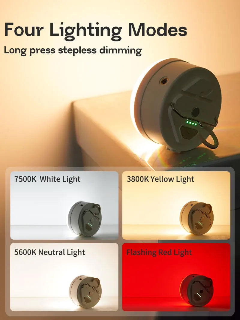 MOSLIGHTING Outdoor LED Camping Light 4 Modes MiNi Portable Hang Tent Lamp USB Rechargeable Portable Waterproof Emergency Light