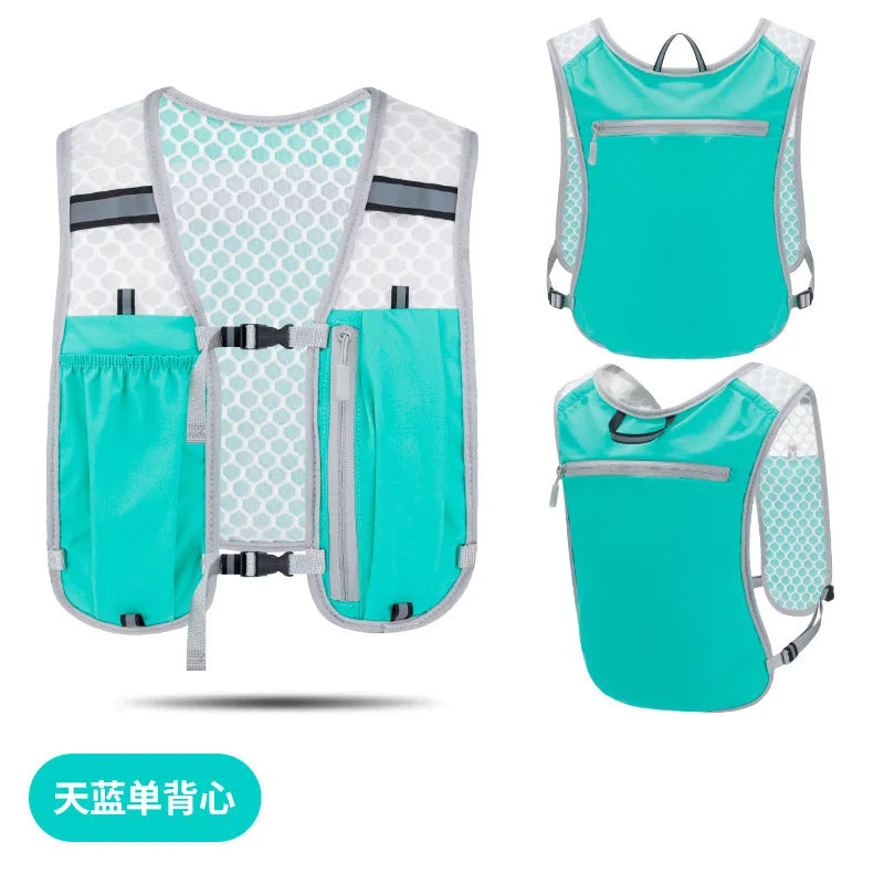 Running Water Bottle Storage Vest Lightweight Running Vest Reflective Safe Hydration Water Chest Pack Sports With Phone Holder