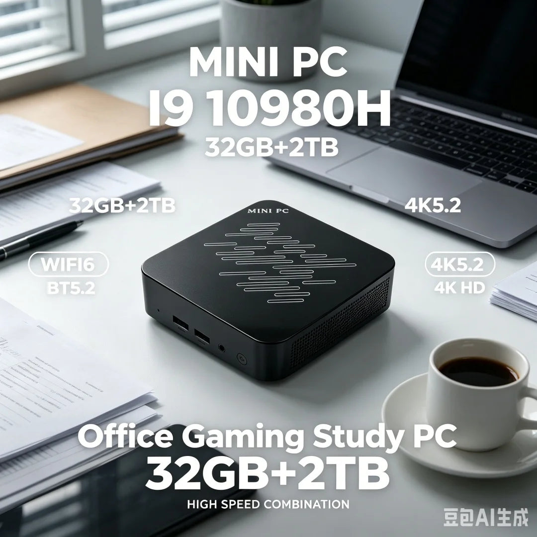 2026 Mini Gaming PC Intel i9-10980HK i3-6100U 16GB 32GB RAM 1TB SSD WiFi 6 BT5.2 4K Mini Desktop Host