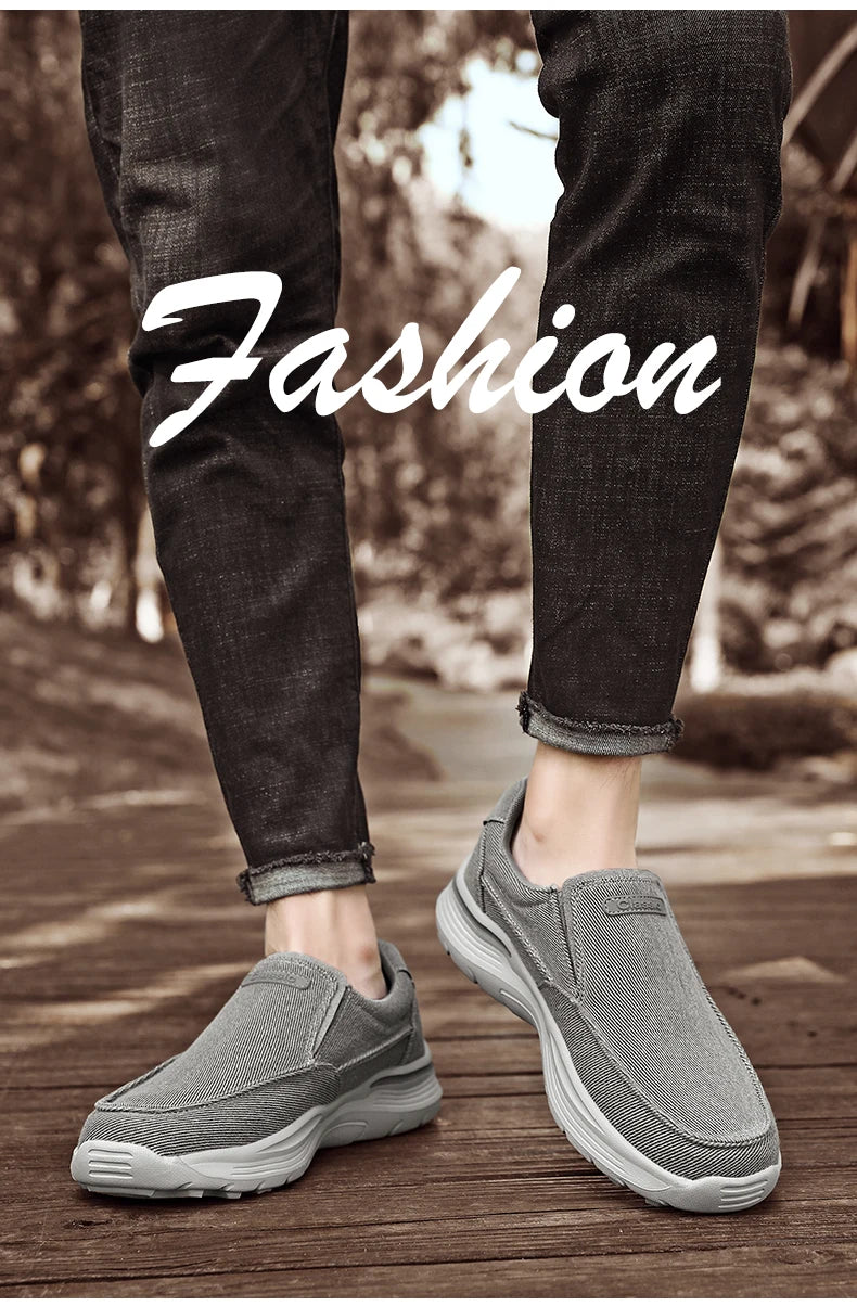 Men's Casual Shoes Canvas Breathable Loafers Men 2025 New Male Comfortable Outdoor Walking Shoes Classic Loafers Men Sneakers