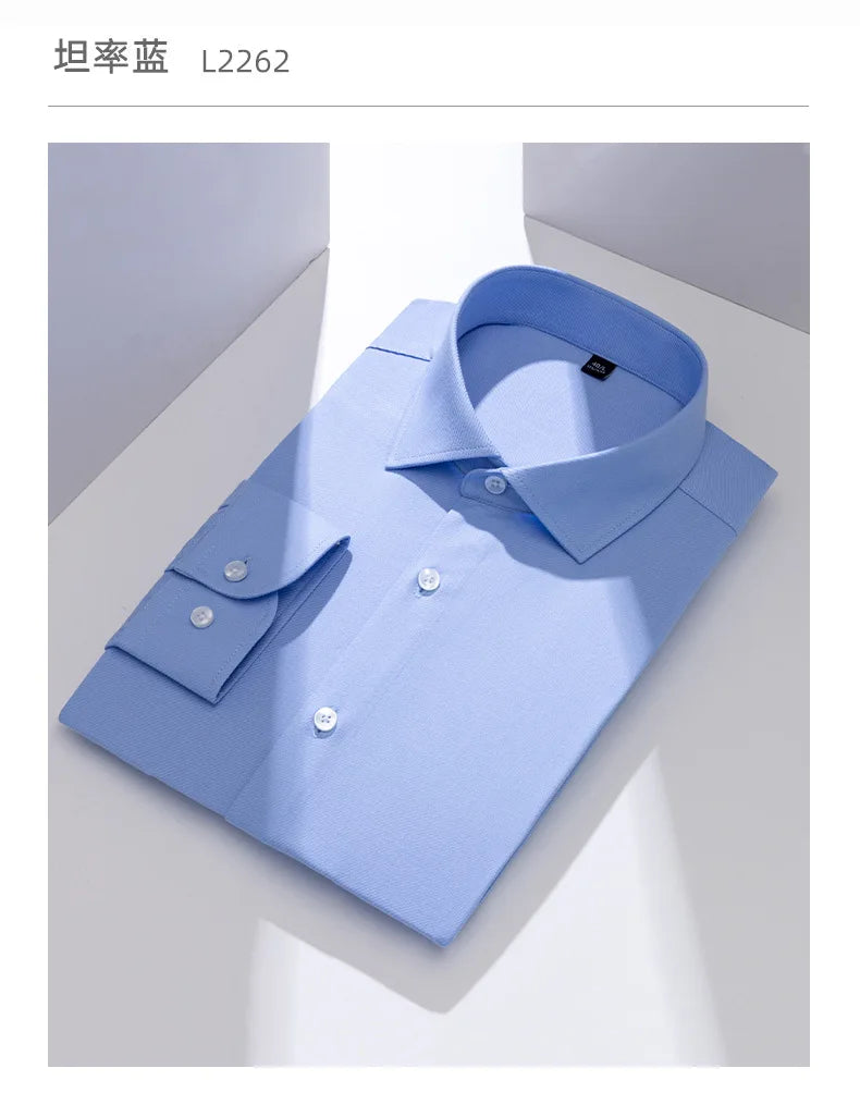 Windsor Collar French Shirt Men's Wrinkle-free Long-sleeved Twill Business Light Luxury Men's Casual Workwear Shirt for Men