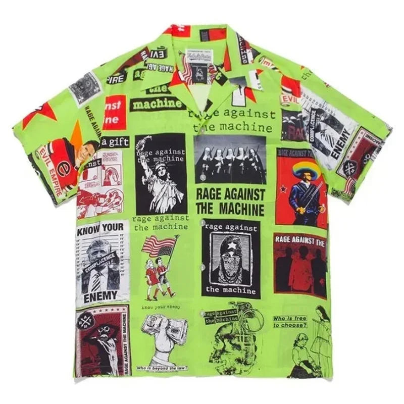 Classics 2025 WACKO MARIA Shirt Photo Print Vintage Men's And Women's Loose Hawaiian WACKO MARIA Short Sleeve Shirt T-Shirts