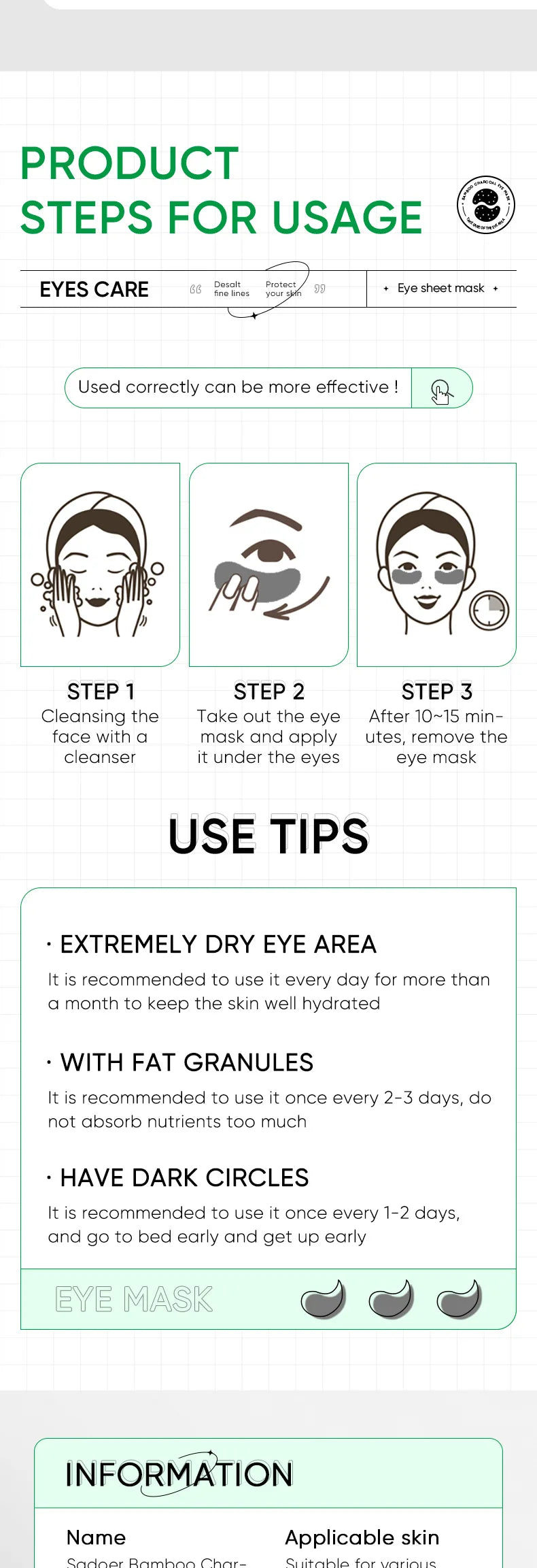 60pcs SADOER Rose Starry Collagen Eye Mask Anti Dark Circles Remove Eyes Bags Moisturizing Firming Eye Patches Eyes Skin Care
