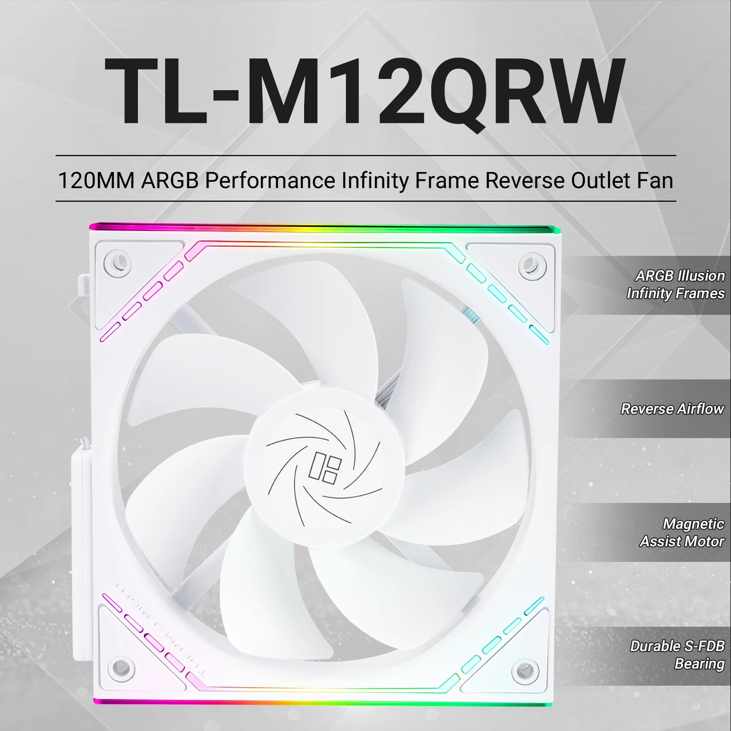 Thermalright TL-M12Q X3 120mm PC Case Cooling Fans, Daisy-Chain | 2000RPM | High Airflow | ARGB | Dual Infinity Mirrors Lighting