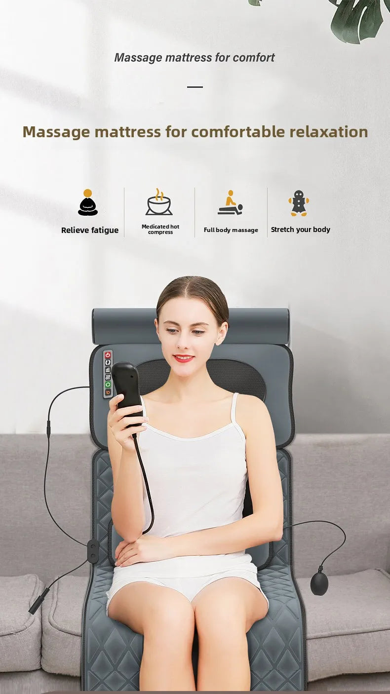 Crossborder Electric Massage Mattress Smart Home Use Full Body Heated Neck Back Waist US Massager Neck Massage Pillow Massager