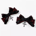 2pcs Gothic Girl's Street Exquisite Hair Accessories Fashion Bowknot Hair Clips Versatile Dressing Dark Style Bow Hair Clip 2025
