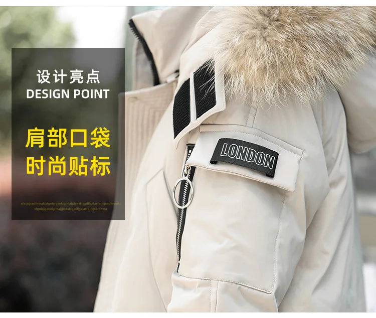 Men's New Korean Version Thick Parka Over the Knee Men's Mid to Long Style Trendy Handsome Men's Coat High Quality Design Parkas