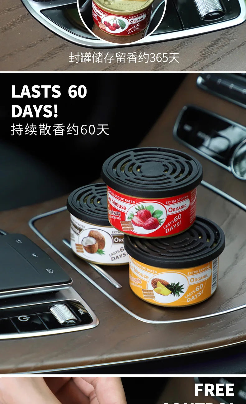 Car Air Fresheners Perfume Canned Wood Blocks Coffee Flavor Long-Lasting Auto Aromatherapy Car Deodorant Supplies Accessories