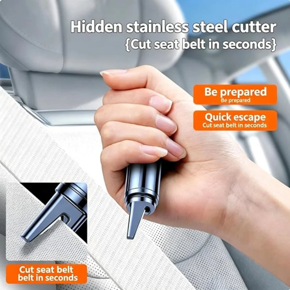 Car Safety Hammer Mini Window Breaker Seat Belt Cutter  2 in 1 Car Emergency Kit High Hardness Tungsten Steel Rescue Gadgets
