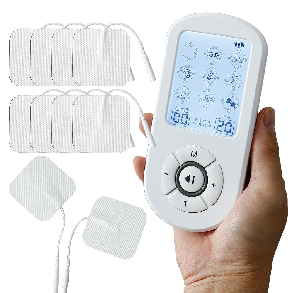 Professional 36 Modes TENS Pulse Rechargeable Machine EMS Muscle Stimulator Back Waist Body Massage Relax Electrostimulator Use