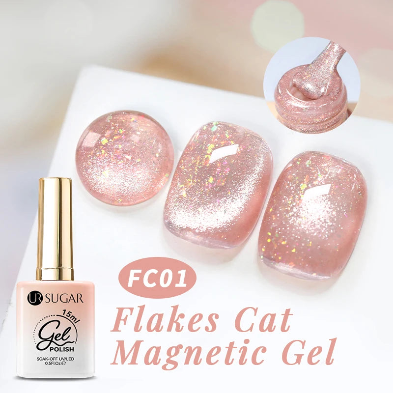 UR SUGAR 15ml Cat Magnetic Gel Jelly Glass Full Coverage Varnis Magnetic Gel Soak Off UV LED Gel Autumn Winter Xmas Manicure