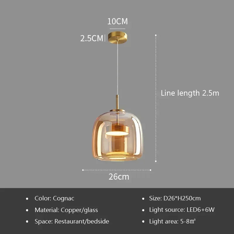 Modern Glass Pendant Light luxury Deco Nordic Led Hanging Light Fixtures  Modern Luminaire Suspension lamp