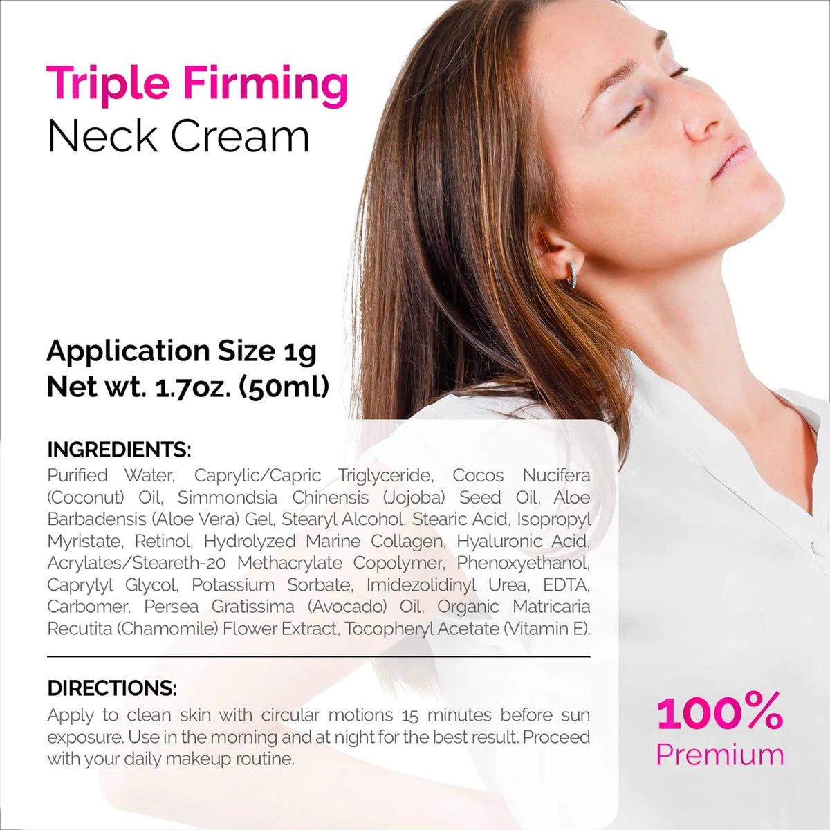 ACTIVSCIENCE Neck Firming Cream - Natural Anti-Aging Facial Moisturizer with Retinol Collagen & Hyaluronic Acid - Day & Night An