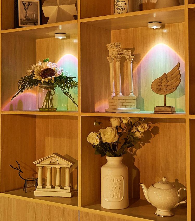 Touch LED Cabinet Lights Battery Powered Stick On Wall Sunset Lamp for Kitchen Bedroom Closet Cupboard Night Light Decoration