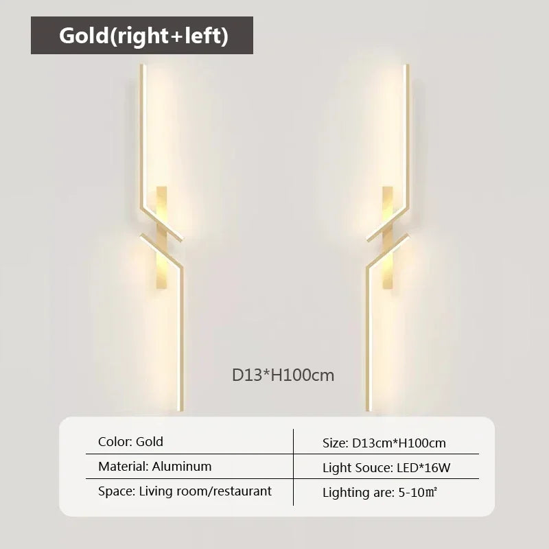 LED Wall Light Modern Minimalist Strip Lighting for Bedroom Bedside Living Room TV Backlight Sofa Decor Wall Sconce Ambient Lamp