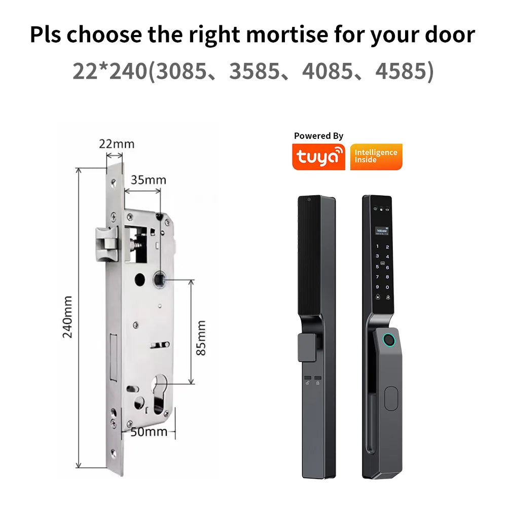 MYT Factory Waterproof Video Monitoring Intercom Face Recognition Tuya Smart Door Lock Fingerprint Locks For Villa