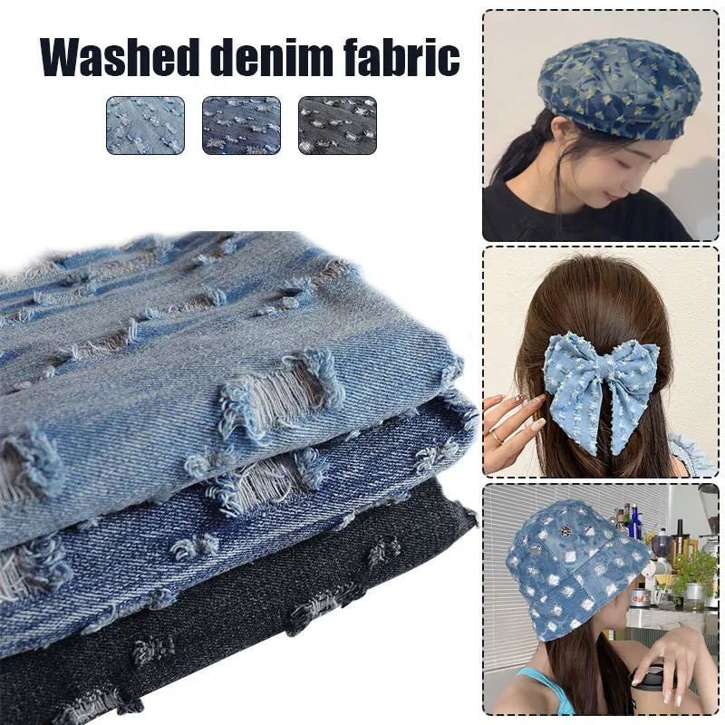 High-quality Vintage cotton ripped denim For Jeans, jackets, skirts, bags, upholstery, crafting, designer fabrics