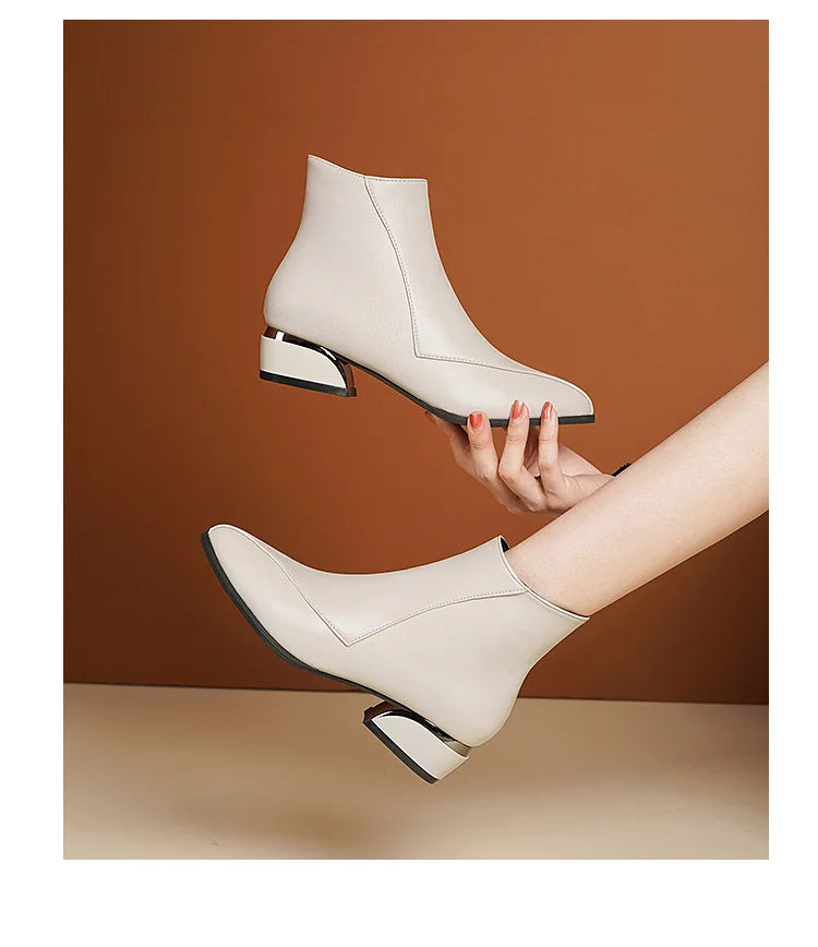 Autumn and Winter 2024 Women Boots British Style Fashion Boots for Women New Thick Heeled Oversized Fashion Short Boots