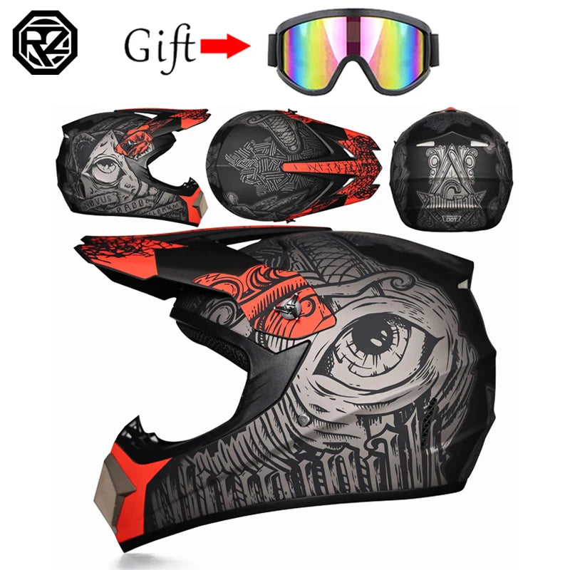 2026 Offroad Motorcycle Racing Helmet Breathable Ventilation Motocross Helmet for Dirt Bike Quad ATV Enduro Trail Riding Helmet