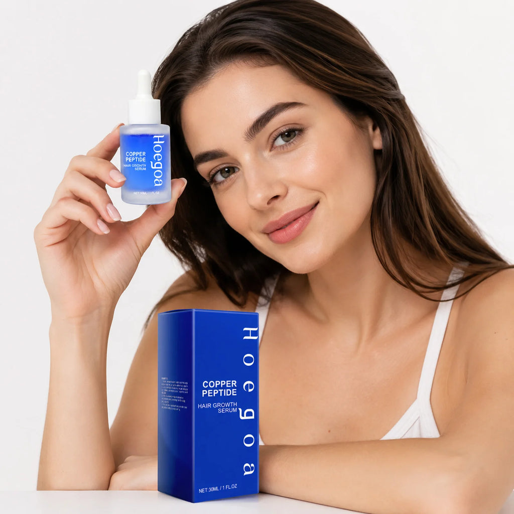 Copper Peptide Hair Care Serum Scalp Health Support Root Strengthen Thicker Appearance Weak Thinning Hair Use