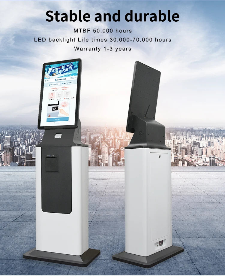 Customized 27 Inch ATM Cash Coin Acceptor Kiosk - Self-Service POS Terminal with Health & Parking Inquiry