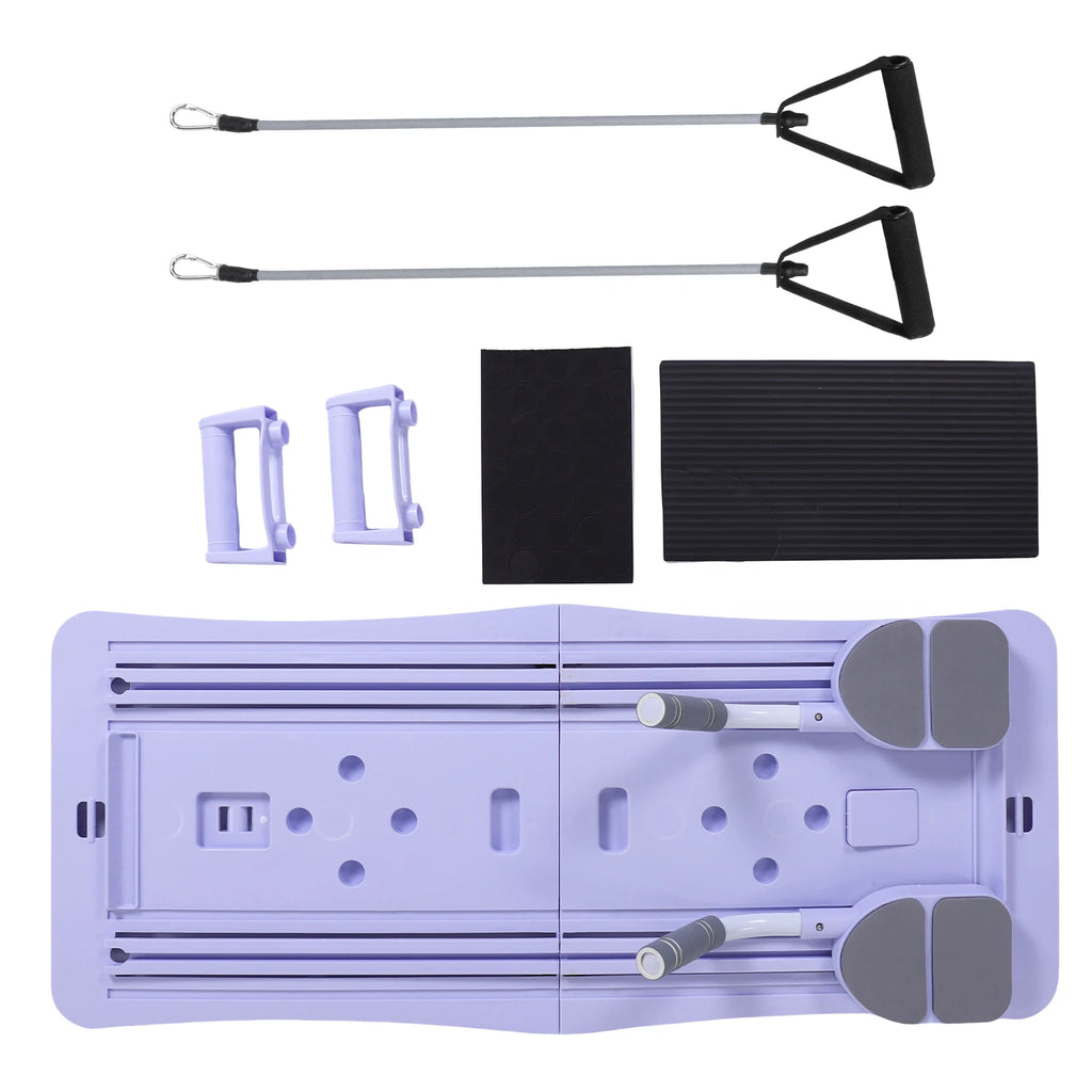 At Home Pilates Board Foldable 4-in-1 Exercise Ab Wheel Roller Exercise Equipment for Home Gym Workout Fitness Core Trainer