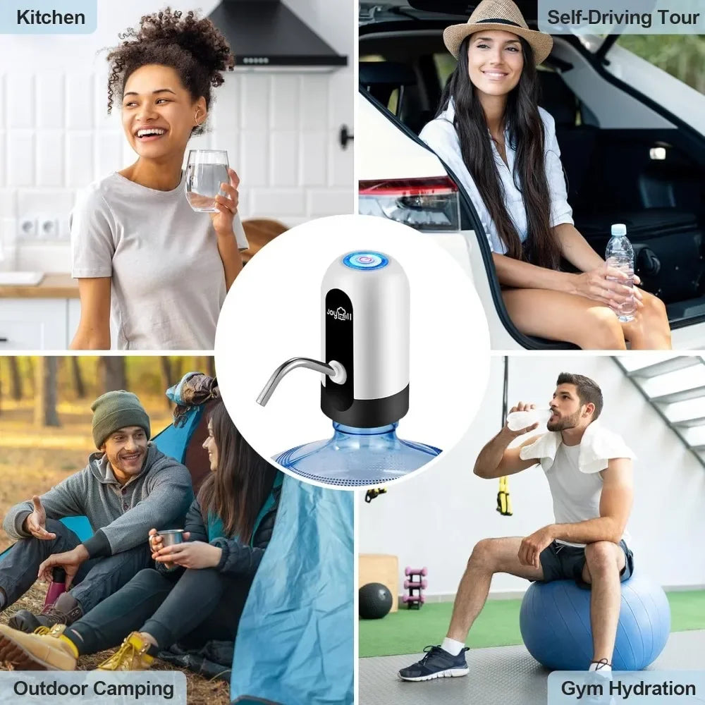 USB Rechargeable Water Bottle Pump 5 Gallon Water Bottle Dispenser Camping Portable Electric Water Dispenser Reusable