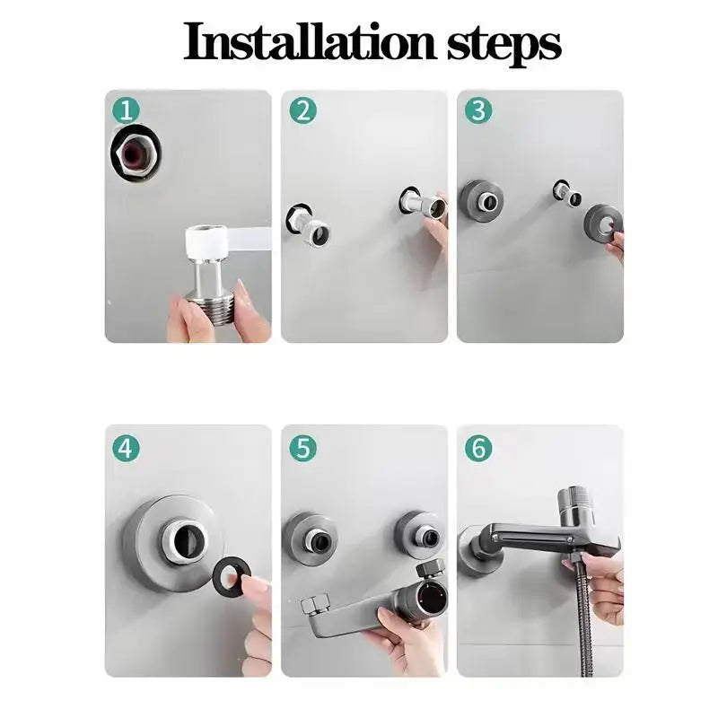 New Premium Bathroom Faucet Wall Mounted Bathtub Shower Mixer Tap with Hot & Cold Control Concealed Valve Chrome Finish