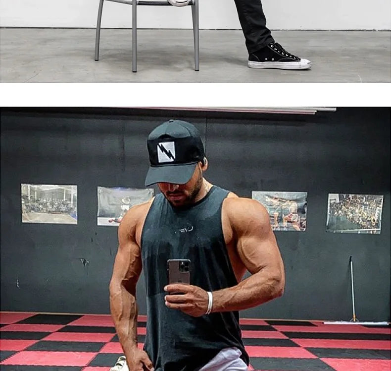 Men Summer Cotton Sleeveless Tank Top Gym Bodybuilding Fitness Running Workout Casual Athletic Sportswear Training Vest Clothing