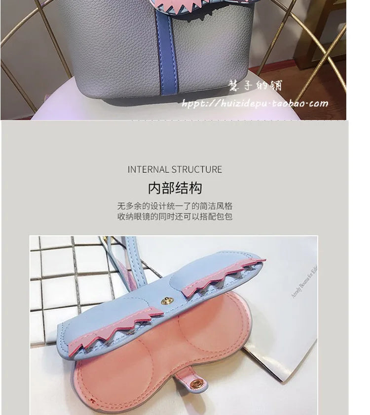 ins cartoon cute glasses case portable men and women sunglasses myopia glasses organizer bag protective sleeve glasses bag charm
