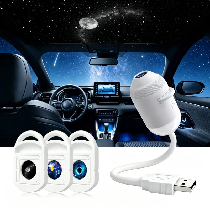 New Usb Star Sky Projector Light Romantic Galaxy Ambience Lamp Car Interior Decor Bedroom Night Light Starry Projection Lamp