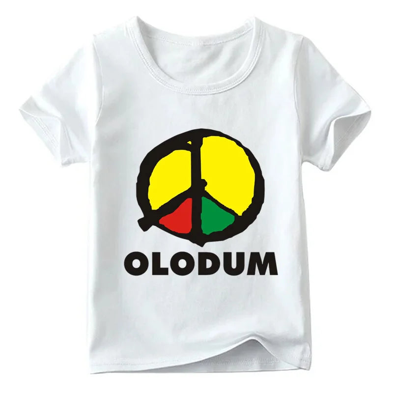2026 Retro Children's Anti-War Michael Jackson Olodum Printed T-Shirt, Pure Cotton Summer Casual Breathable Clothing Children
