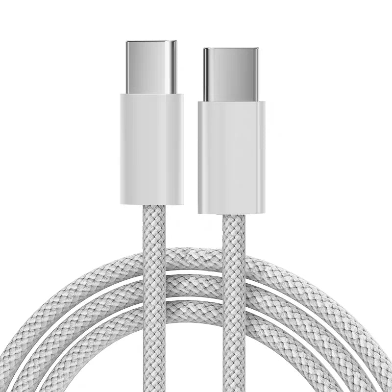 PD 60W Dual USB-C Fast Charging Braided Cable For iPhone 15 16 Pro Max 15 16 Plus Type C to Type C Quick Charger Cable With Box