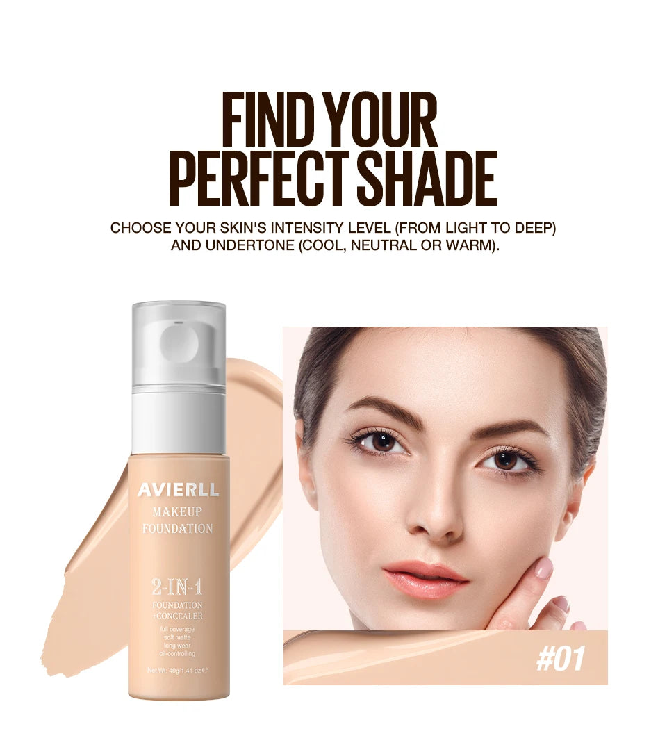Moisturizing Foundation, Concealer, Waterproof Face Makeup Base, Suitable for Women's Makeup, Halloween Gift