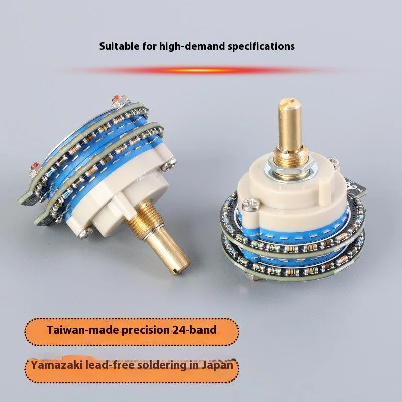 High Precision 24 Level 50K Stepper Dual Channel Volume Knob Potentiometer Band Potentiometer Volume Control