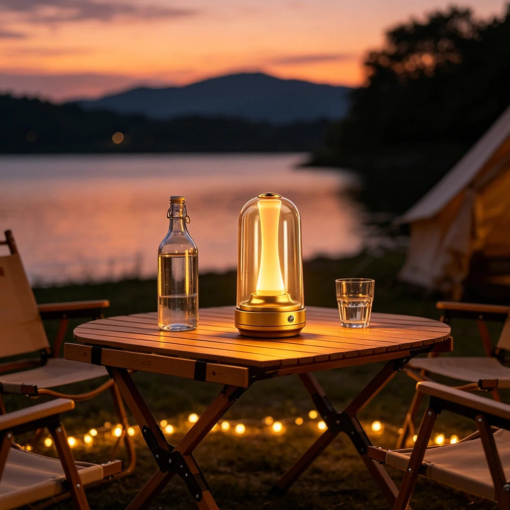 GGbingo Night Light Dimmable Night Lamp LED Rechargeable Light Touch Glass Lampshade Mood Light for Home Bedside Coffee Shop