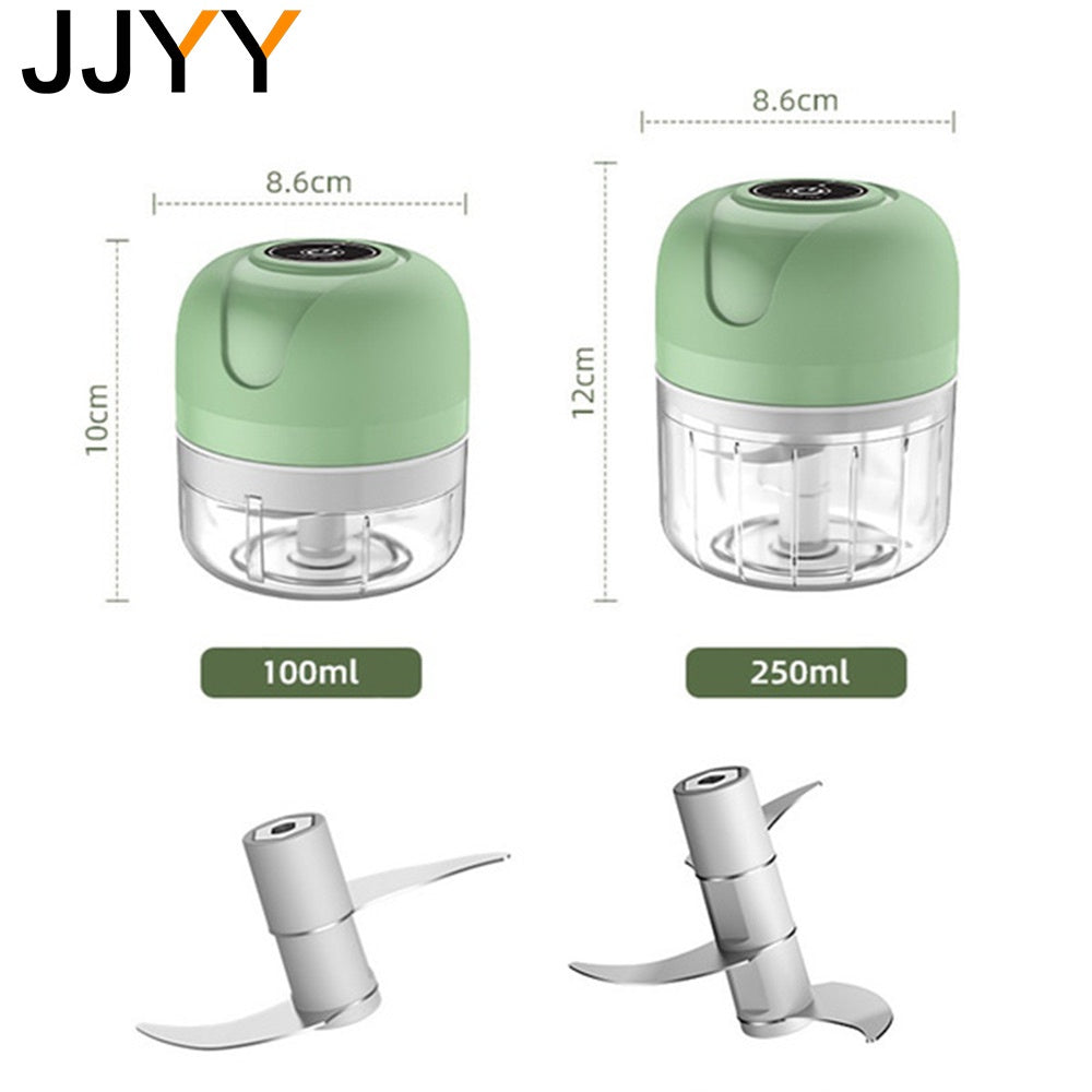 JJYY Electric Kitchen Food Chopper Mini Garlic Masher Crusher USB Portable Meat Grinder Vegetable Chopper for Kitchen Gadgets
