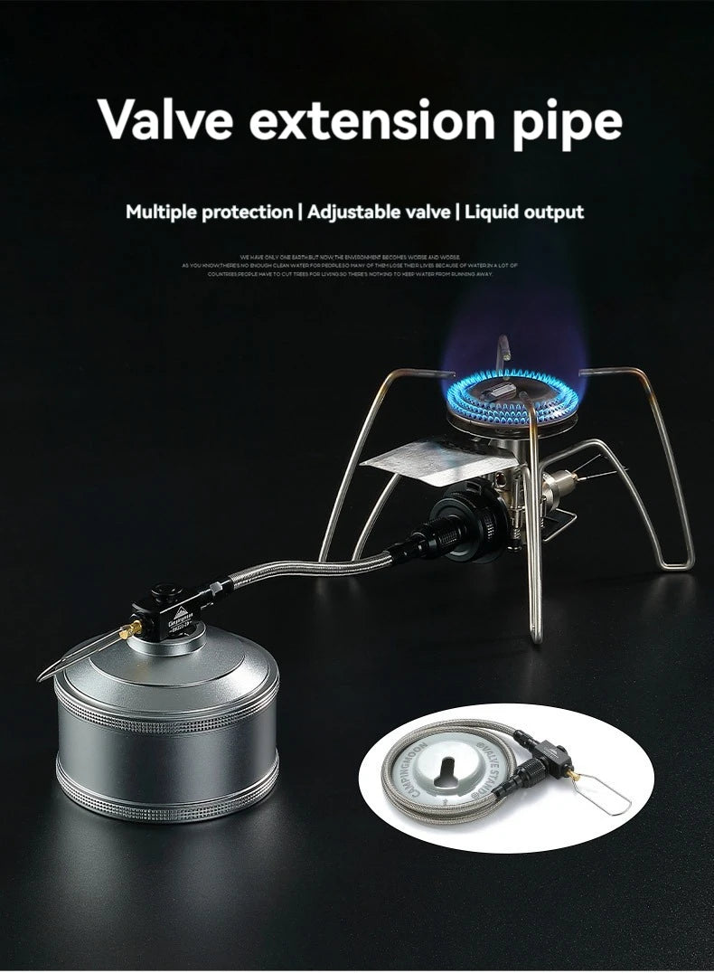 CAMPINGMOON Outdoor Camping With Inverted High-altitude Flat Gas Tank Stove Extension Pipe With valve Gas Pipe