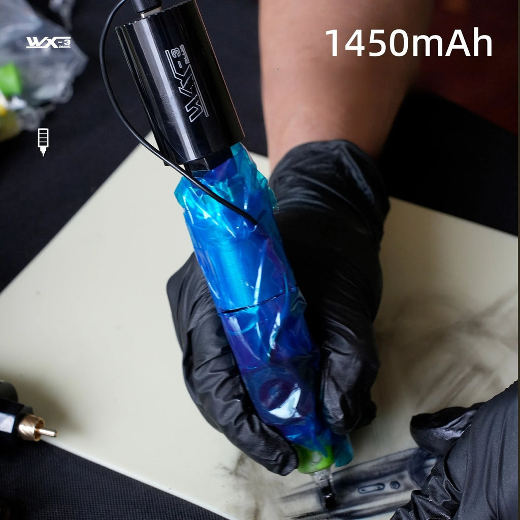 WX-3Plus Tattoo Pen Wireless Power Supply 1450mAh Battery Portable Tattoo Machine Mini Power Silicone Finger Ring Switch