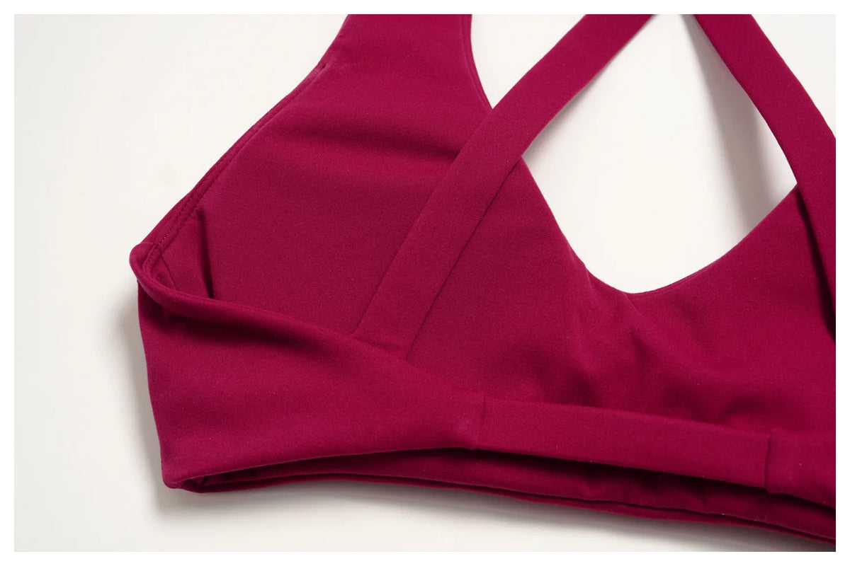 NCLAGEN Sport Bras Women High Support Fitness Underwear Back Cross Gym Clothes Training Solid Yoga Top Pilates Workout Tank