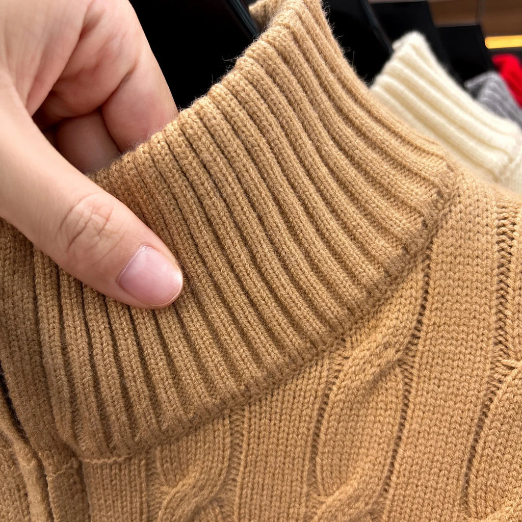 Fashion Half Zipper Sweater Men's Winter Warmth New exquisite jacquard design luxury brand golf pony embroidery knitted pullover