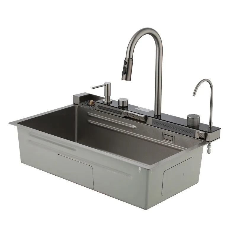 Kitchen Sink Nano Stainless Steel Kitchen Sink Large Single Bowl Wash Basin Kitchen Items Kitchen Sink Dishwashing Sink