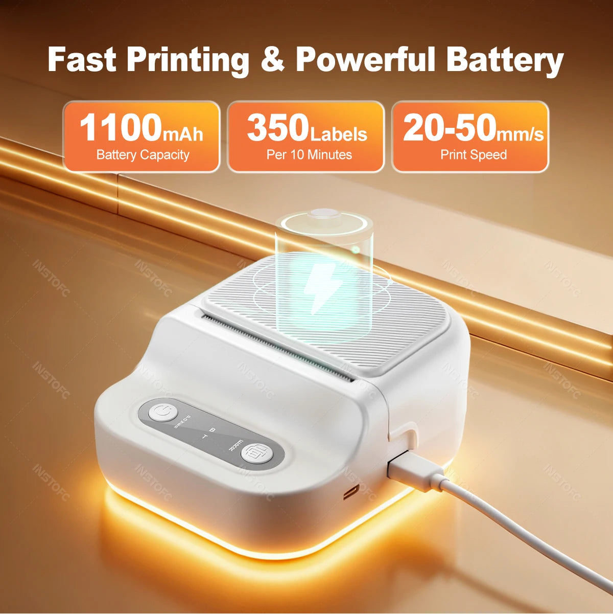 Support 12-57mm Width Mini Thermal Label Printer Self-adhesive Paper Portable Inkless Printer Bluetooth Sticker Tag Label Maker