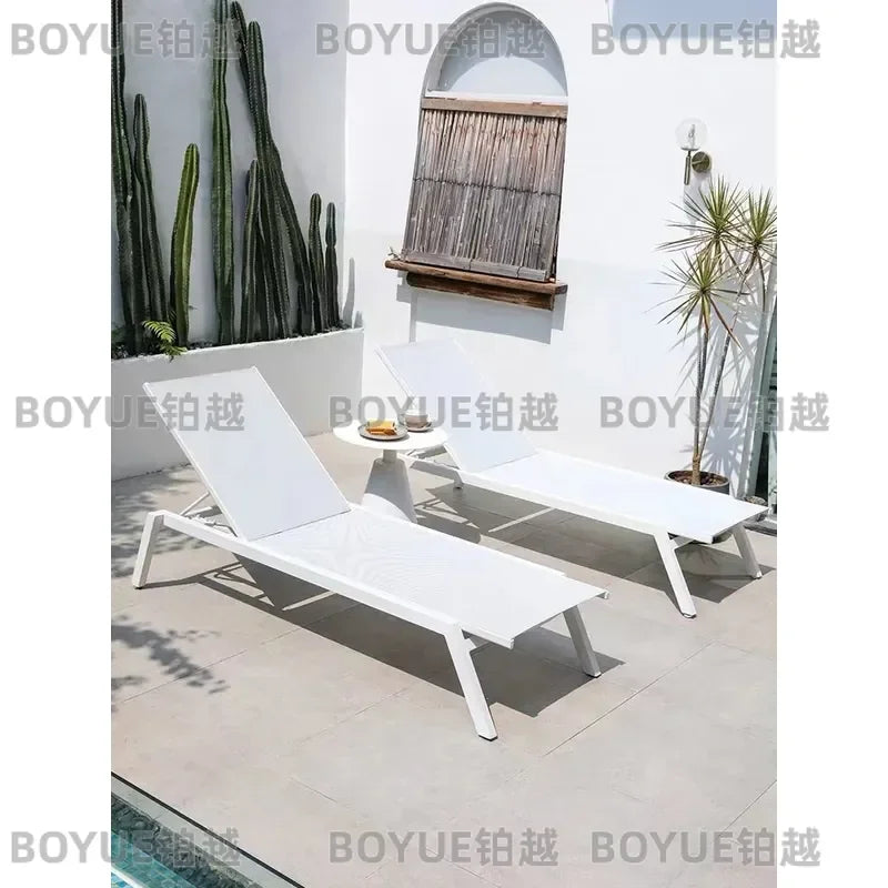 Waterproof Outdoor Lounger Sofa for Pool Hotel Terrace Balcony Leisure Garden Patio Furniture Creative Sunbed Chaise