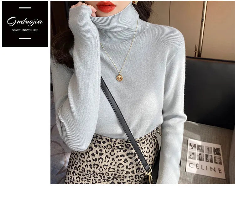 2026 Autumn Winter Basic Slim Soft Solid Color Turtleneck Sweater Women Pullover Casual Long Sleeve Chic Bottom Knitted Jumper