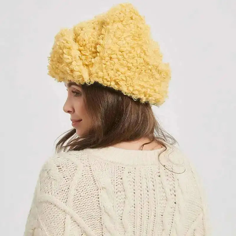 Winter Warm Bomber Hat Women Lamb Wool Faux Fur Hats Outdoor Thicken Earflap Caps Autumn Winter Ear Protect Ski Hat