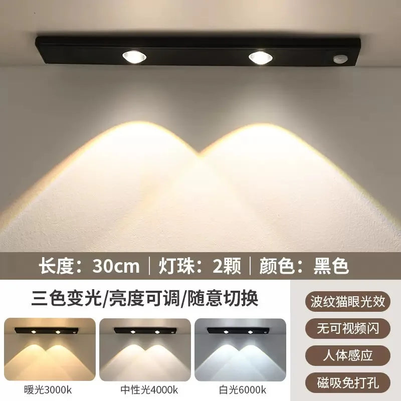 LED Motion Sensor Wireless Ultra Thin Night Light USB LED Wine Cooler Light For Kitchen Cabinet Bedroom Wardrobe Indoor Lighting