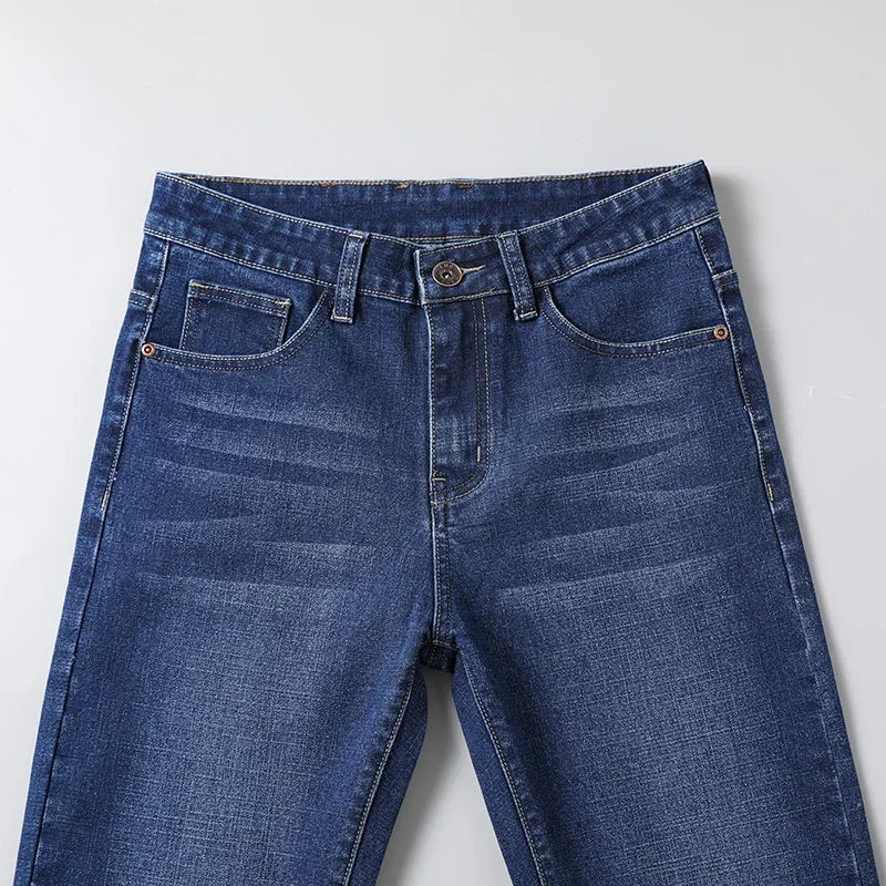 Cotton Men's Jeans Denim Pants Brand Classic Clothes Overalls Straight Trousers for Men Black Oversize Large Size 35 40 42 44 46