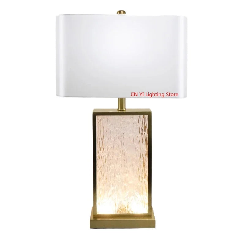 Modern Table Lamps Silk Fabric Lampshade Bedroom Bedside Lamp Ambient Light Modern  Simple Desktop Decoration