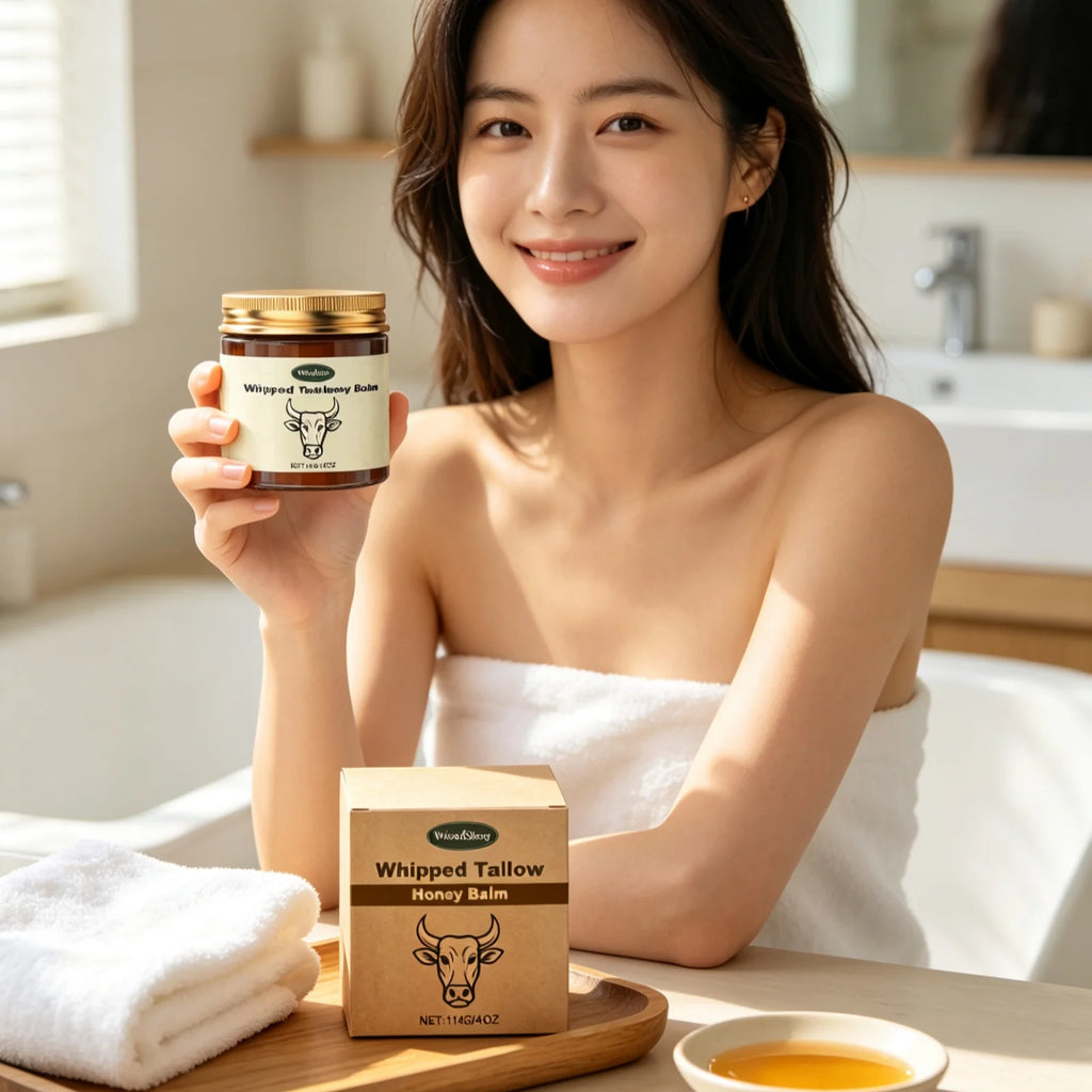 WoodSleep Tallow Honey Balm Deeply Hydrating Skin Non Sticky Smooth Lightweight Long Lasting Moisturizing Natural Body Balm 114g